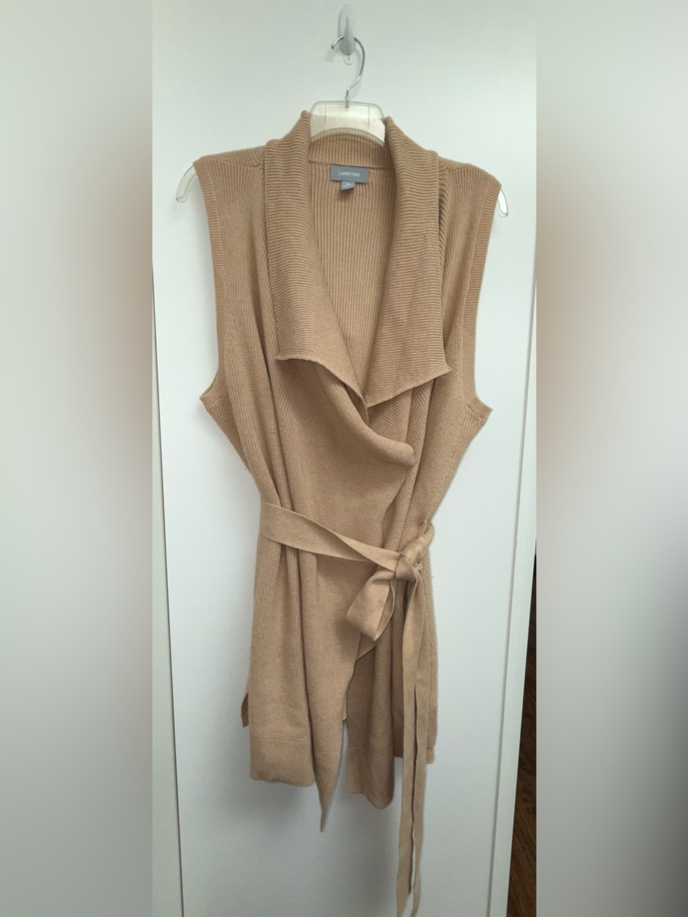 Lands' End Sleeveless Cardigan Wrap Sweater Vest Size 2X